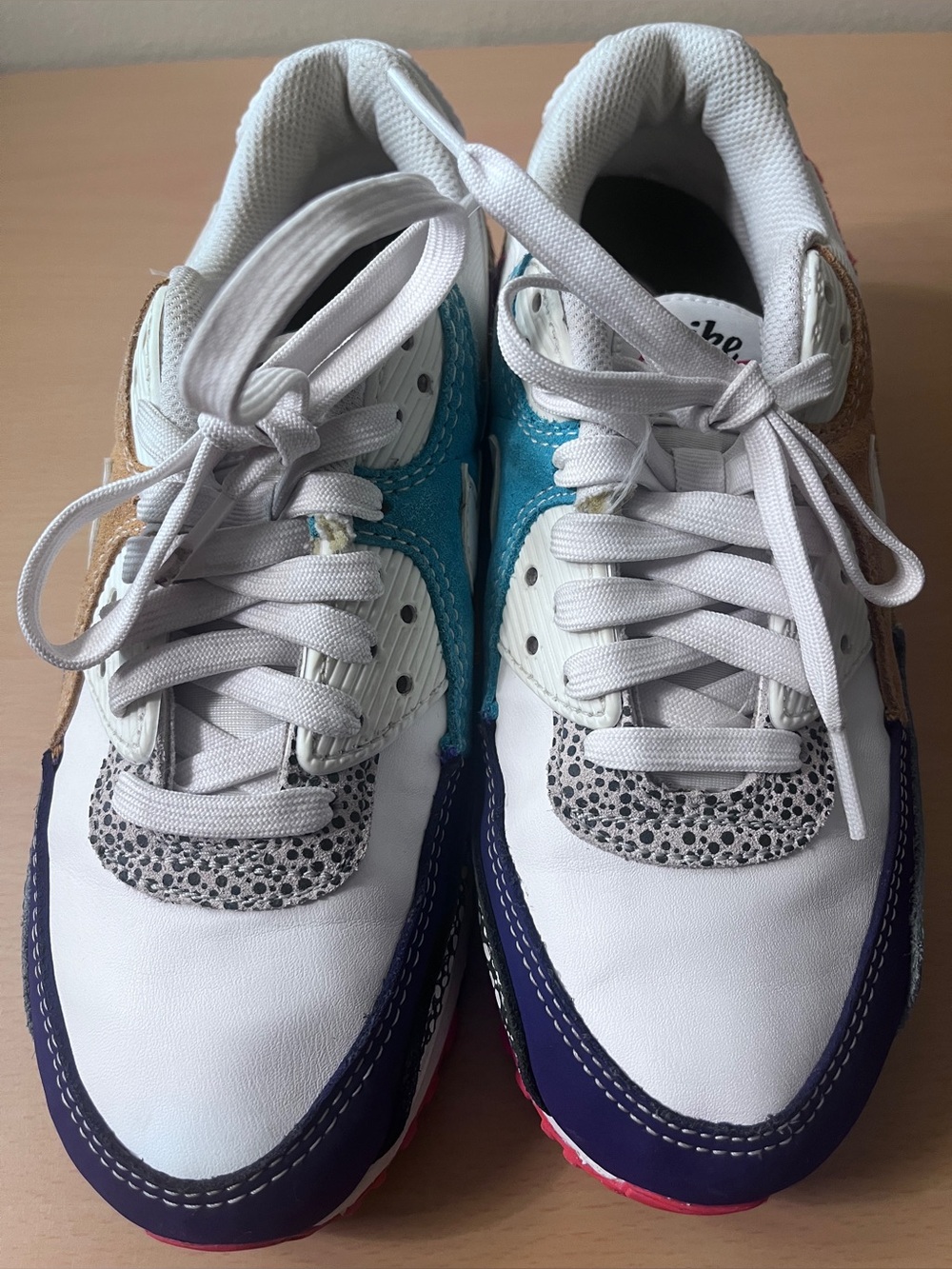 Nike Air Max 90 Safari Mix Animal White Women’s Shoes Size 6.5 - Picture 3 of 13
